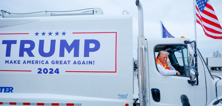 Trump Trolls Biden, Campaigns in Garbage Truck Amid 'Garbage' Controversy