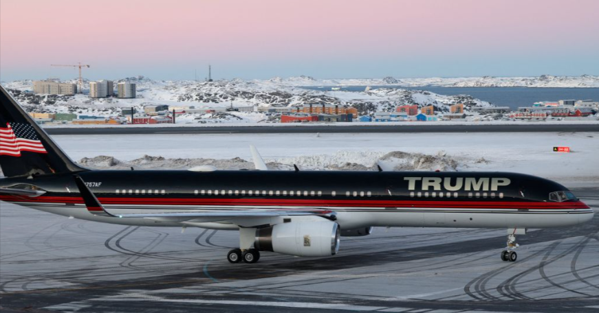 Locals in MAGA Hats Give a Warm Welcome as Trump Force One Lands in Greenland