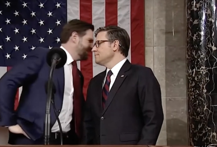 JD Vance and Mike Johnson Caught on Hot Mic Before Trump’s Address to Congress